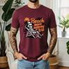 New Summer Unisexs 100 Pure Cotton TShirt Beach More Worry Less Retro Skeleton Style Casual Breathable Short Sleeve