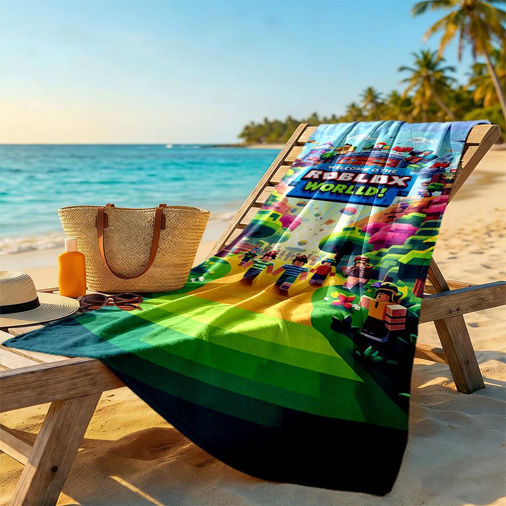 Roblox Beach Towel Soft Durable Quick-Dry Comfortable Lightweight Suitable for Swimming, Gym, Camping, Yoga Vacation