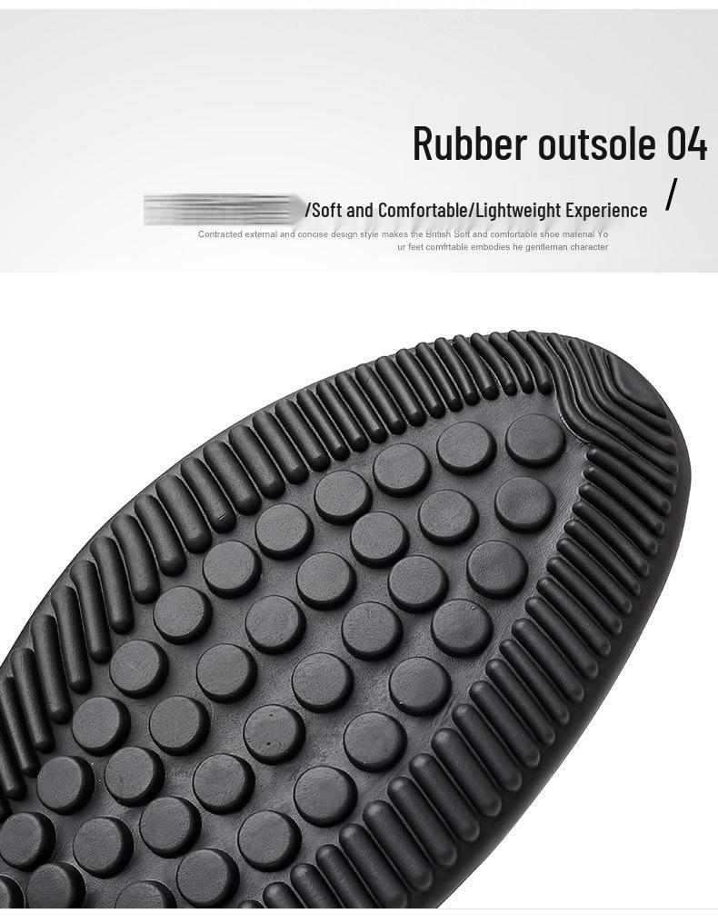 Spring 2025 Men's Casual Soft Sole Leather Loafers, Flat Heel, Slip-on, British Style