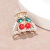 Exquisite Rhinestone Cherry Small Claw Clip for Women's Bangs and Forehead Hair.