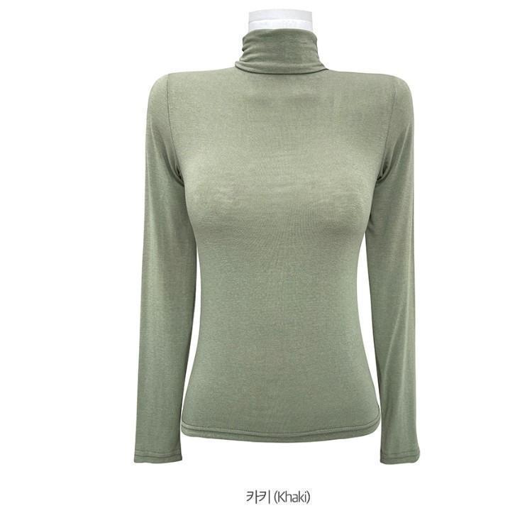 Korean Dongdaemun Cashmere Slim-Fit Turtleneck Top - Women's Autumn/Winter Versatile Long-Sleeve Base Layer
