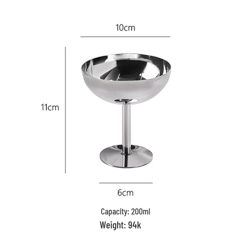 304 Stainless Steel Dessert Cup and Pudding Bowl – Small Snack Plate for Ice Cream