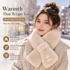 Faux Rabbit Neck Warmer Thick Plush Winter Neck Wrap Elegant Cross Style Shawl  Women