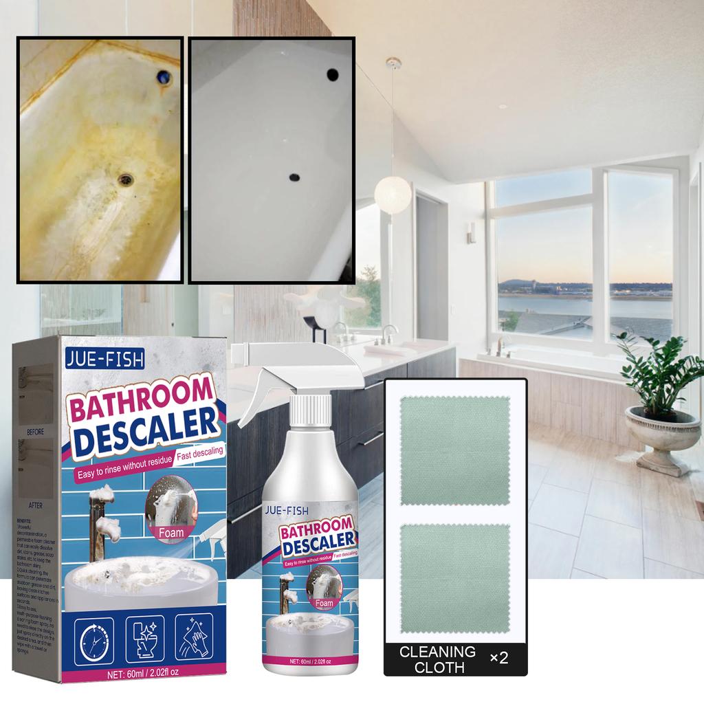 Jue-Fish Badezimmerreiniger Duschkabine Glas Kalkentferner Reiniger Edelstahl Handwaschbecken Badewanne Geruchsentferner