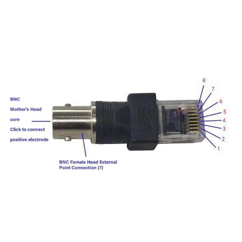 BNC Female To RJ45 Male Converters Adapter BNC To RJ45 Coaxial Coax Barrels Coupler for Signal Transmission and Testing