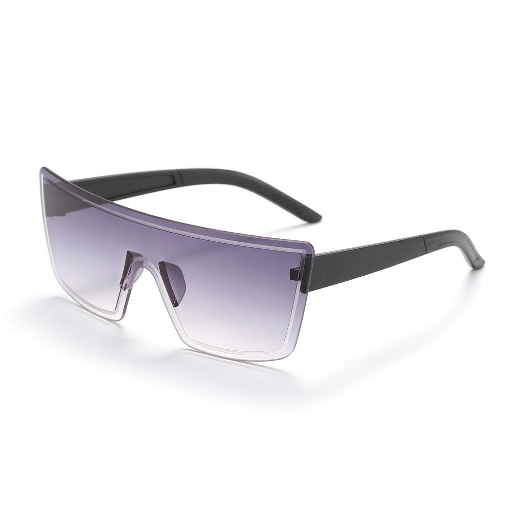 Unisex Square Concave Sunglasses High Quality One Piece Rimless Design UV400 Sunscreen for Outdoor Fashionable Street Shooting
