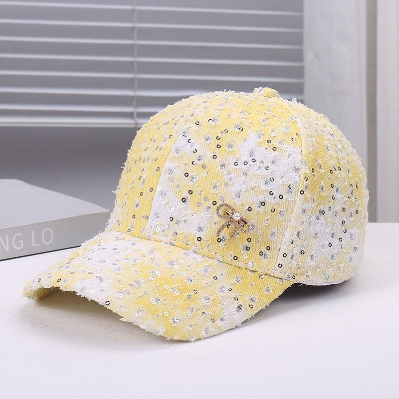 Spring and summer new fashion niche sequins old hole design baseball cap outdoor street racket travel sunshade sunscreen cap