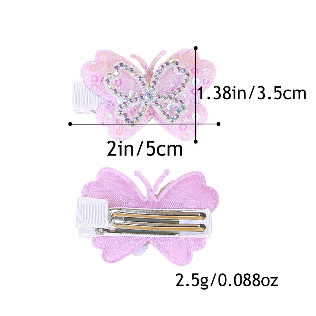 12pcs Crystal Butterfly Hair Clips for Girls Cute Sequin Butterfly Hairpins Barrettes Clips Children Kids Hair Aceessories