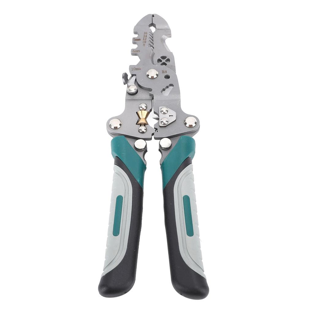 Folding Wire Stripping Pliers Cr V Steel Multifunctional Round Mouth Wire Stripper for 8AWG 10AWG