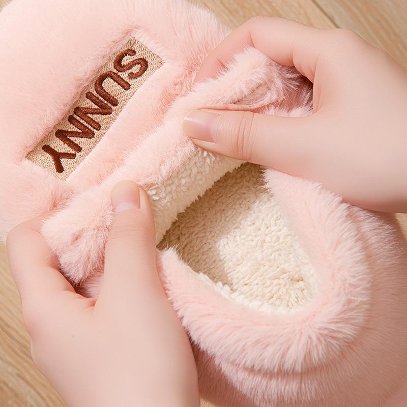 Plush autumn and winter cotton shoes men's new home indoor couple warm fluffy outer cotton slippers women