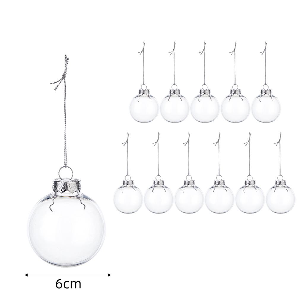 For Christmas Tree Wedding Party Fillable Transparent Acrylic Ball Ornaments DIY Decoration in 6 8 10 cm Diameter Set
