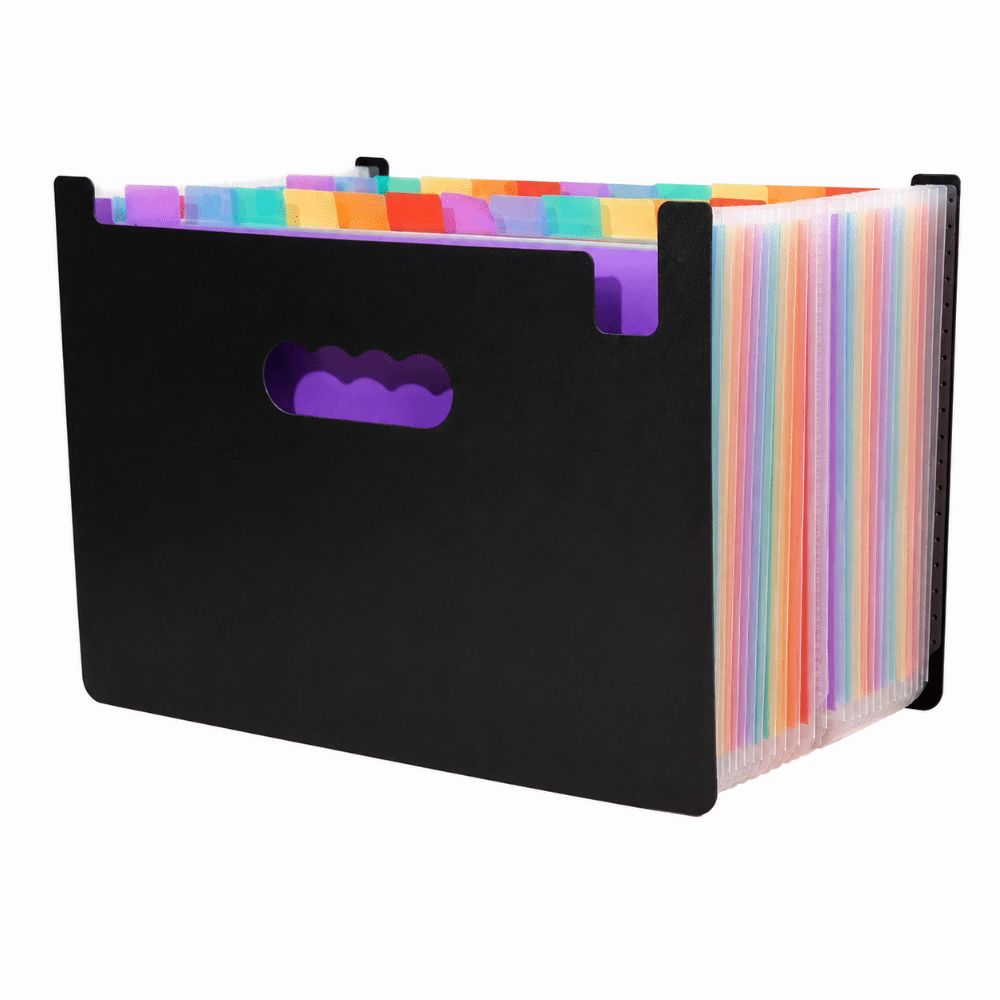 13/25 Pockets Accordion File Folder A4 Document Organizer Portable Expanding File Box  Student