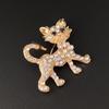 Chic Cat Brooch for Men Women Retro Rhinestone Kitten Animal Brooches Pins Jewelry Accessories Party Gifts