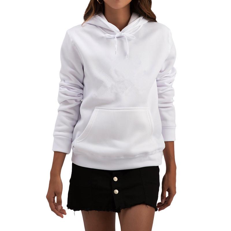 European and American Women's Plus Velvet Hooded Sweatshirt - Autumn/Winter 2023 New Arrival, Solid Color, Loose Long Sleeve