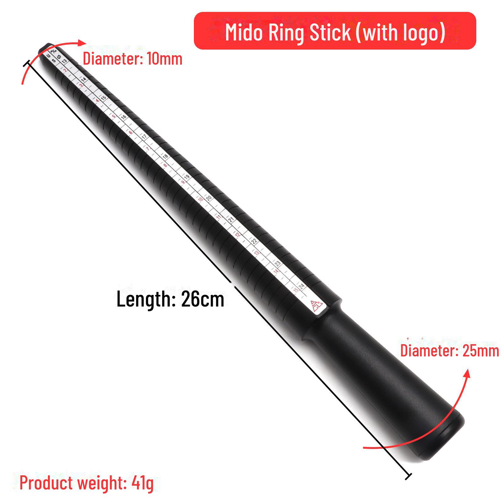 

Мерная линейка для измерения размера кольца по стандарту США с регулируемыми пластиковыми кольцами