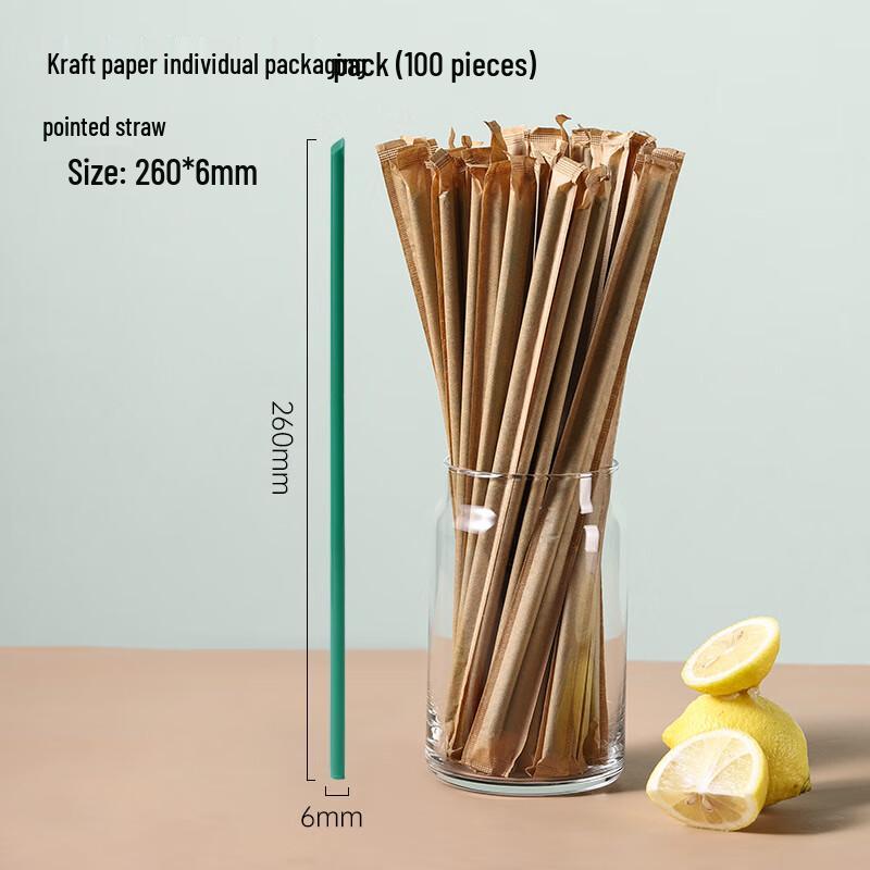 Penguin Group Disposable Commercial Drinking Straws 100 Count Kraft Paper Pack