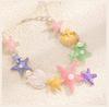 Ocean Necklace Colorful Starfish Seashell Multi Charm Silver Color Jewelry Mermaid Style Summer Beach Vacation Necklace Gift