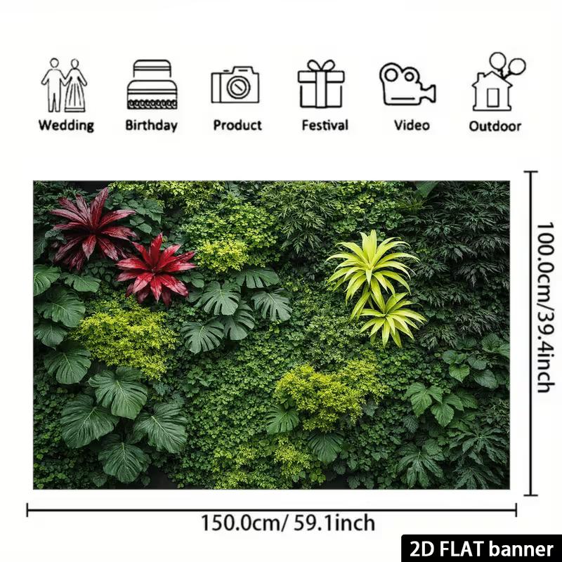 2D Monstera Leaf Greenery Wall Backdrop for Aesthetic Portrait Photography