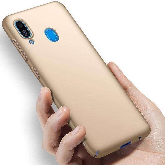 Coque de protection - PROSHOP - pour Samsung A20e - Souple - Dorée - Lot de 2 Verres Trempés