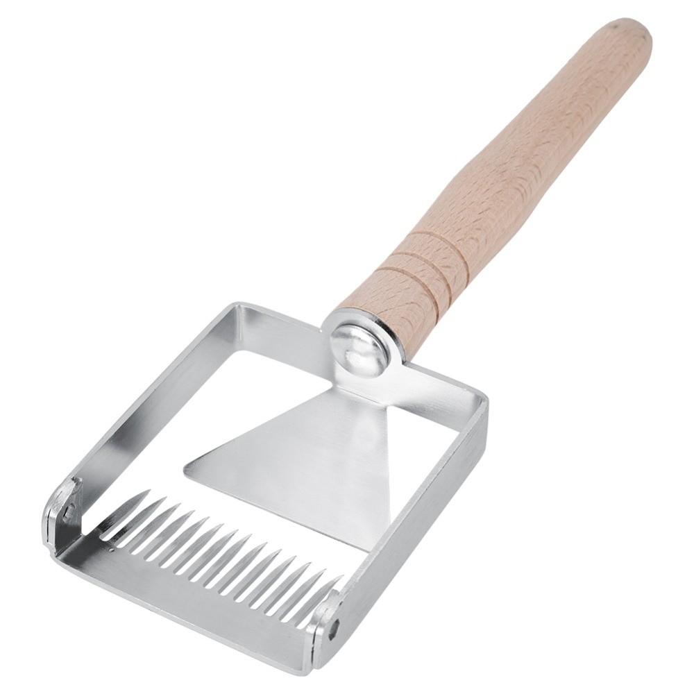 Silver Honeycomb Scraper Stainless Steel Hive Scraper Tool Honey Uncapping Fork Honey Harvesting