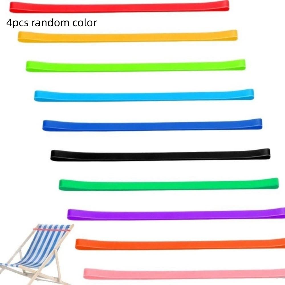 4 pcs Silicone Beach Towel Clips Windproof Stretchable Bands Towel Holder Bands Outdoor