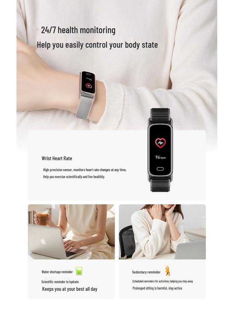 GTL1 Smart Bluetooth Fitness Bracelet: Health Monitoring, Pedometer, Magnetic Charging, Waterproof, Universal Fit.