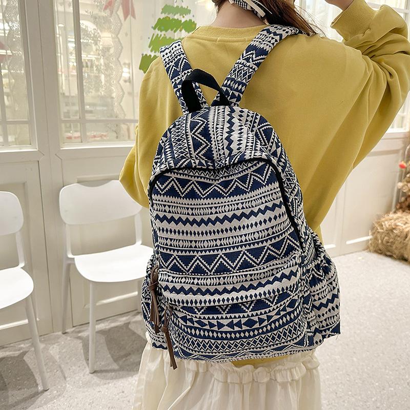 Schultasche einfacher Rucksack 1011 Sommer Neu Ethnischer Stil Lässige Tasche Retro Persönlichkeit Mode Pendler Kleine Tasche Damen