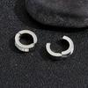 1pair Unisex Minimalist Punk Hip Hop Stainless Steel Ear Clips with Cubic Zirconia for Men Women Daily Wear Party Jewelry Gift