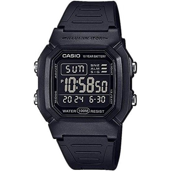CASIO Standard Digital Mens Wristwatch W-800H-1BV Black Reverse LCD Overseas Model