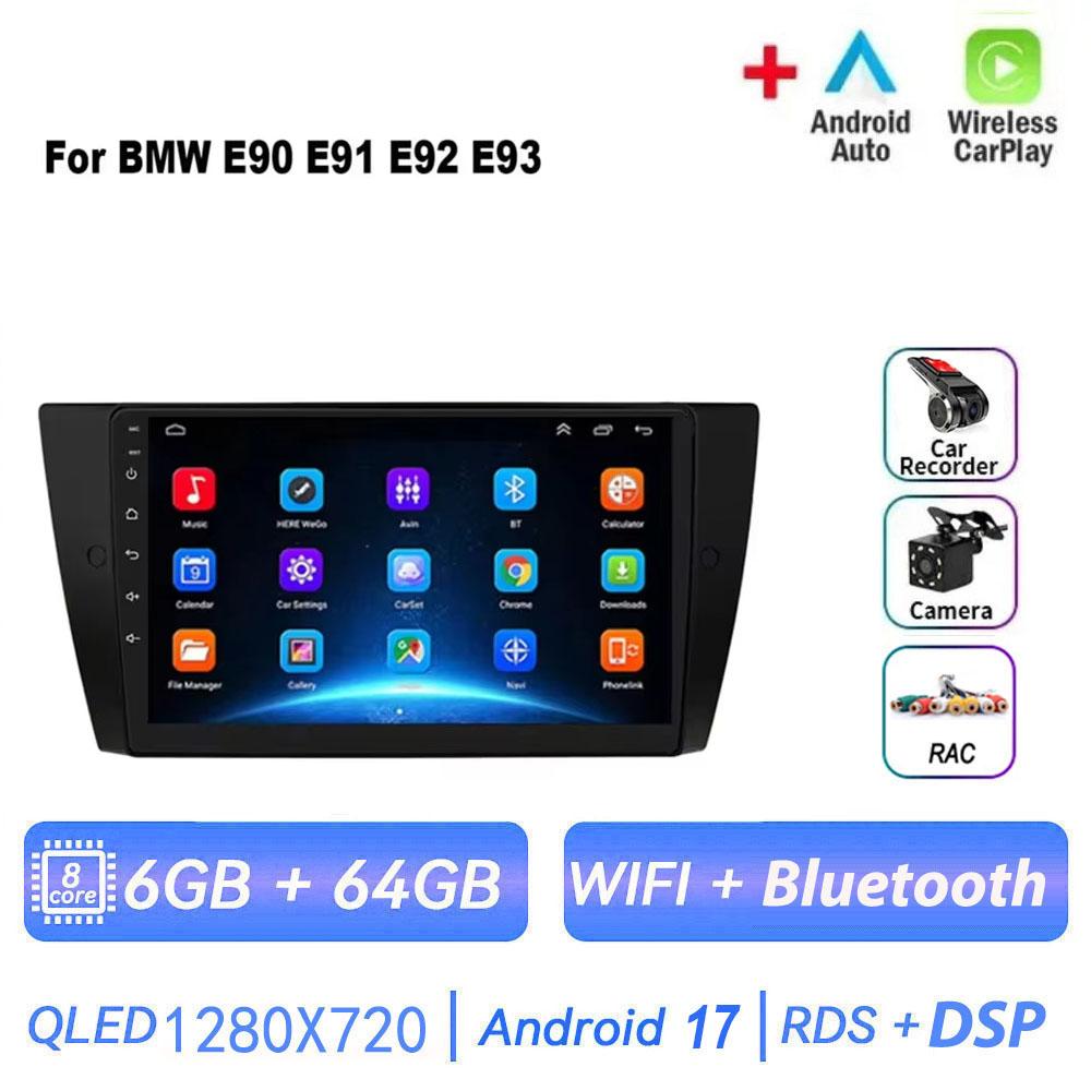 Autoradio multimédia Android 17 pour BMW E90 E91 E92 E93 Série 3, Navigation GPS, Stéréo Audio, Unité centrale 1 Din 2DIN sans lecteur DVD