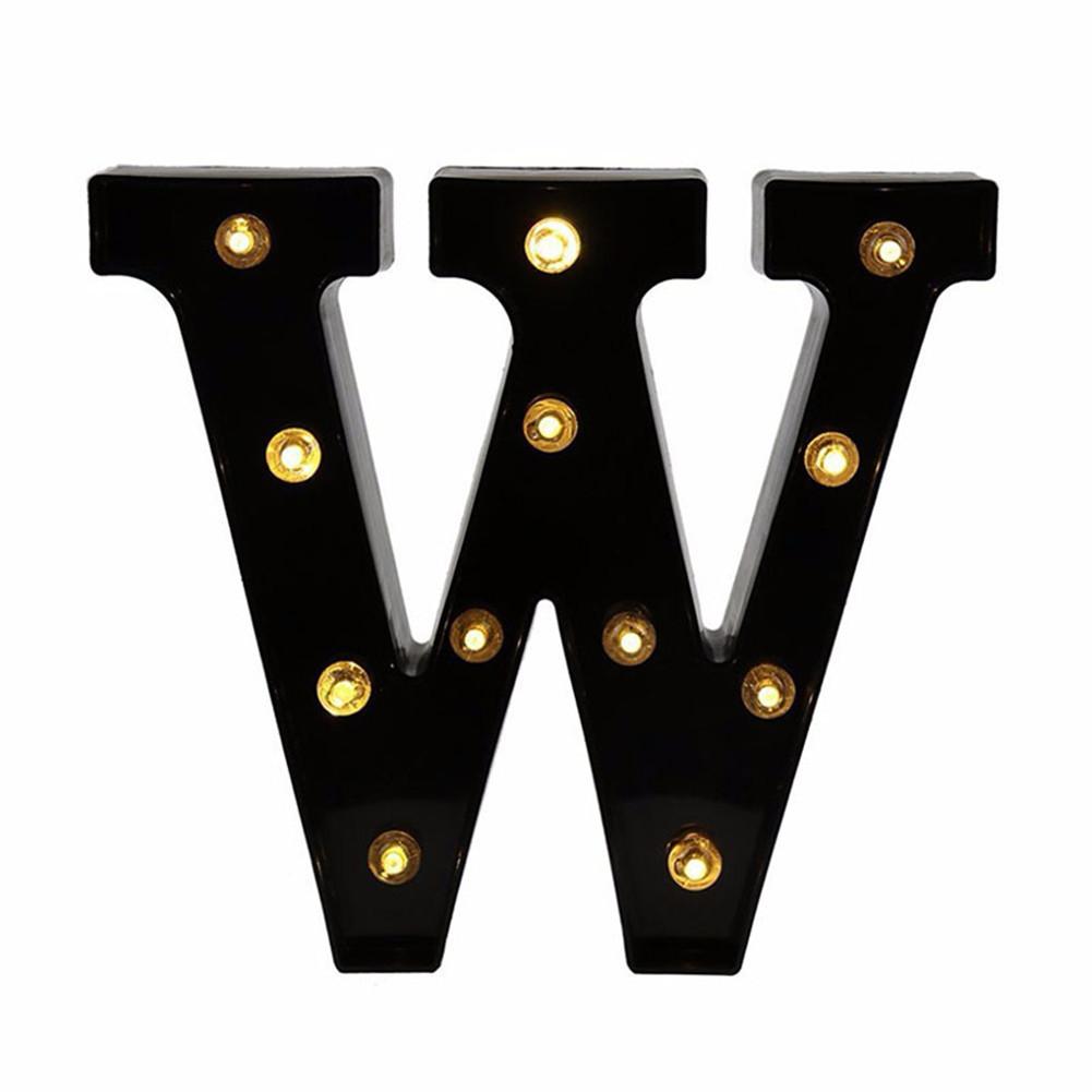 Newly Design Led Letters Lights 26 Alphabet Black Decorative Marquee Lamps for Wedding Party Birthday Home Bar Decoration