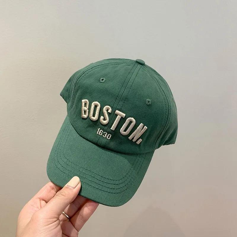 Letter Embroidery Kids Baseball Cap Solid Color Hip Hop Snapback Hat for Boy Girl Peaked Caps Summer Adjustable Children Sun Hat