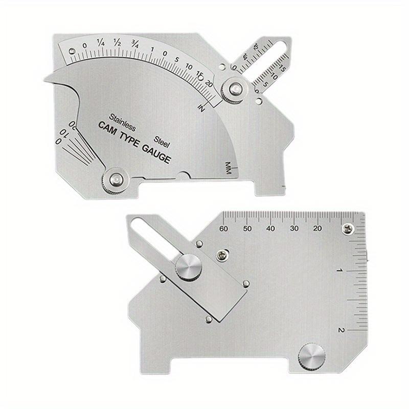 1PC Cam Type Weld Gauge Stainless Steel Metric & Inch Permanently Etched Markings and Thickness for Professional Welders