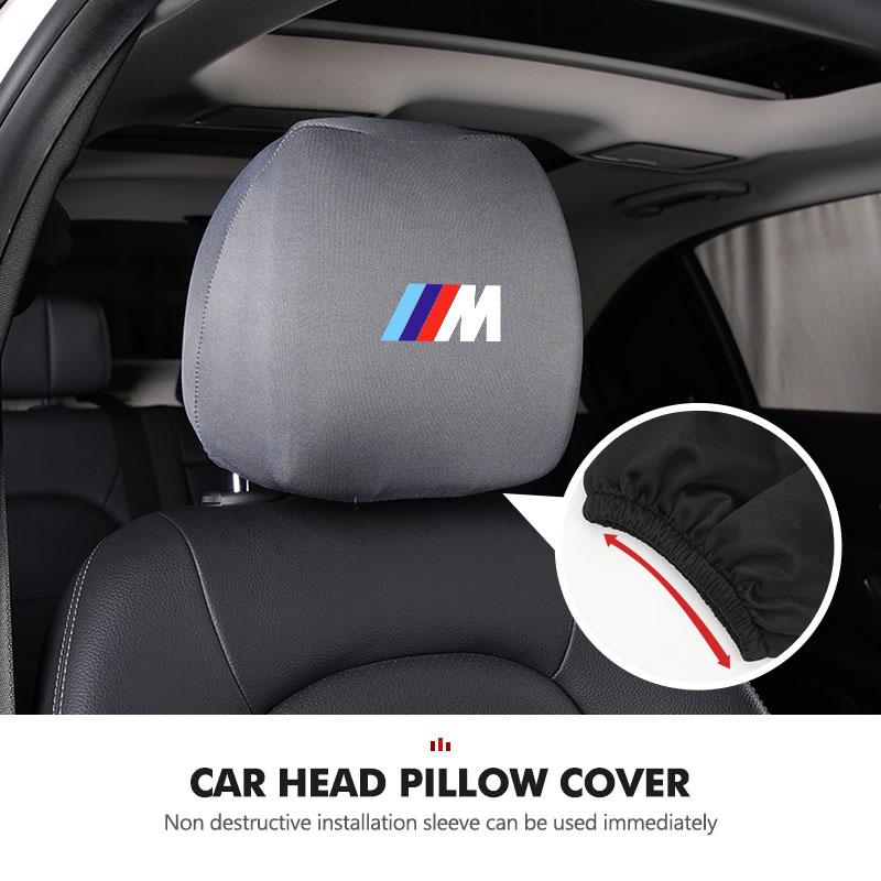 WCHT7 For BMW Car Logo Seat Headrest Pillow Case Neck Support Pad Anti-Dust Cover Accessories E30 E34 E36 E39 E46 E52 E53 E60 E61 E62