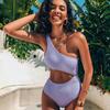 New Swimsuit Sexy Bikini Swimsuit Women's One Shoulder One Piece High Waist Bikini