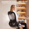 Ergonomic Office Chair, Mesh, Flip-Up Armrests, Adjustable Height, Rocking Function, Gray