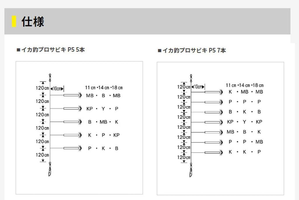 Yamashita Squid Fishing Pro Sabiki P5 14-1 (7 Pieces)
