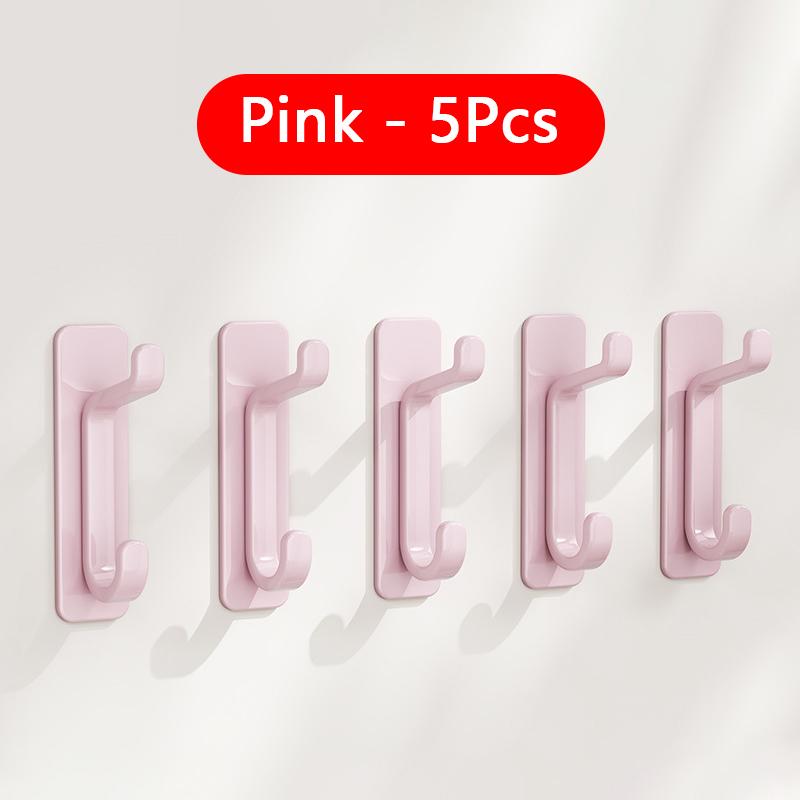 

5 Pcs Powerful Sticky Hook Without Punching Hook Kitchen Bathroom Living Room Door Hook Bedroom Dormitory Colorful Sticky Hooks
