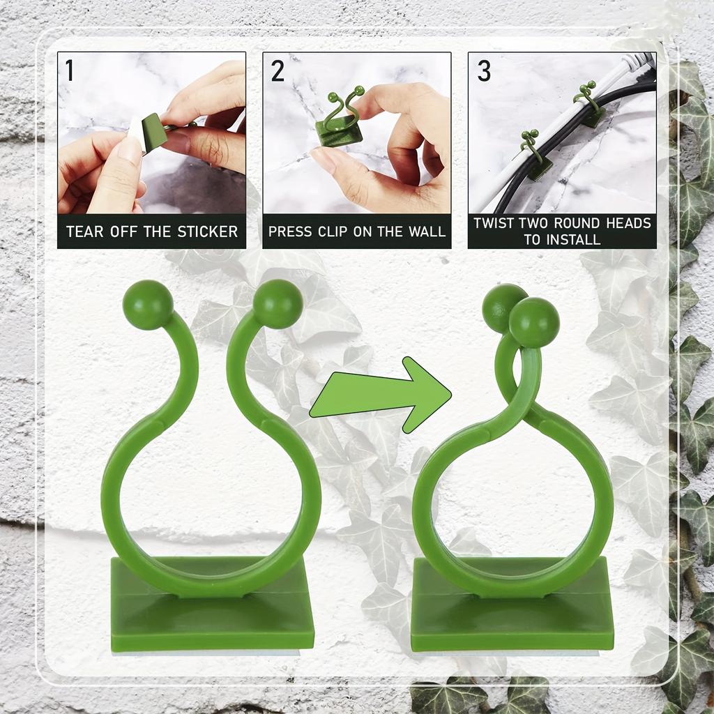 10/20pcs Self-Adhesive Plant Climbing Wall Clips for Vines, Indoor/Outdoor Decoration, Invisible Wire Fixing, Garden Wall Clip Support