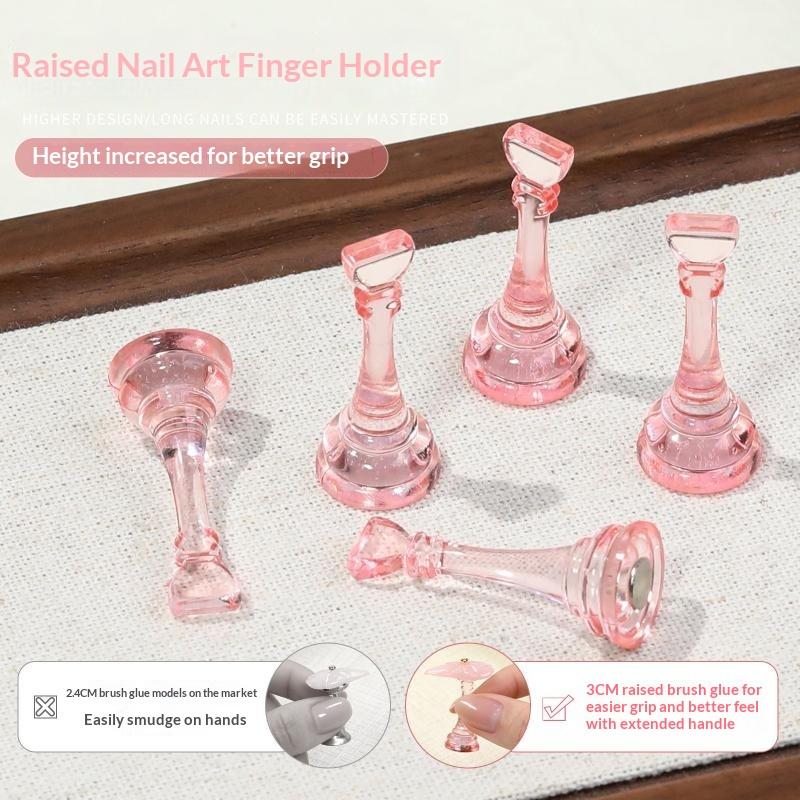 6Pcs/Set Nail Holder Aurora Nail Stand For Painting Magnetic Press On Nail Tech Must Haves Practice Acrylic Nail Art Display