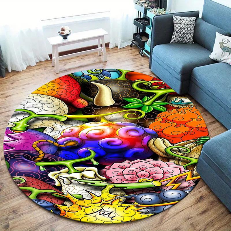 One Piece Round Area Rug Carpet Rug For Living Room Bedroom Sofa Playroom Decor Nonslip Floor Mat