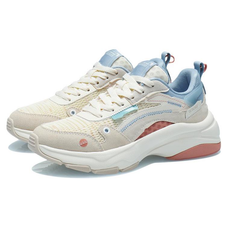 New LiNing Durable Breathable Low Top Casual Shoes Women's Light Gray Pink AGCR326-2