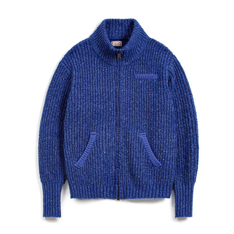 Мужской кардиган Madden Workwear, ледяно-голубой, крупной вязки, с воротником-стойкой M