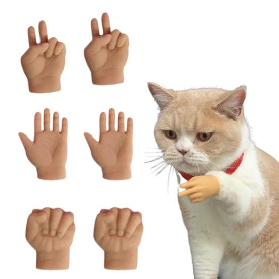 3ks Tiny Finger Hand Cat Hračka Rock Paper Tvar nůžek Roztažitelná Mini Rukavice Rukavice Loutka Žert Gag Dárek Party Favors