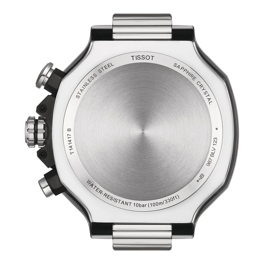 Tissot Herren T-Race Chronograph Uhr mit blauem Zifferblatt und Armband, Modell T1414171104100 [Offizieller Import]