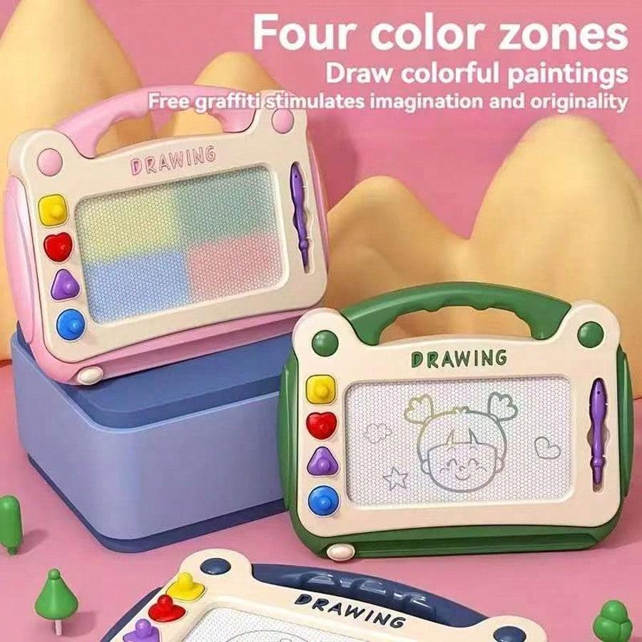 Children's Magnetic Drawing Board Suitable For Children Over 3 Years Old, 4 Color Area,Stimulating Children's Creativity,Portable And Easy To Clean