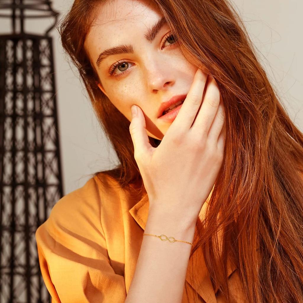 FANCIME K18 Yellow Gold Infinity Motif Infinity Popular Christmas Birthday Anniversary Present Gift Wrapping Included Women's