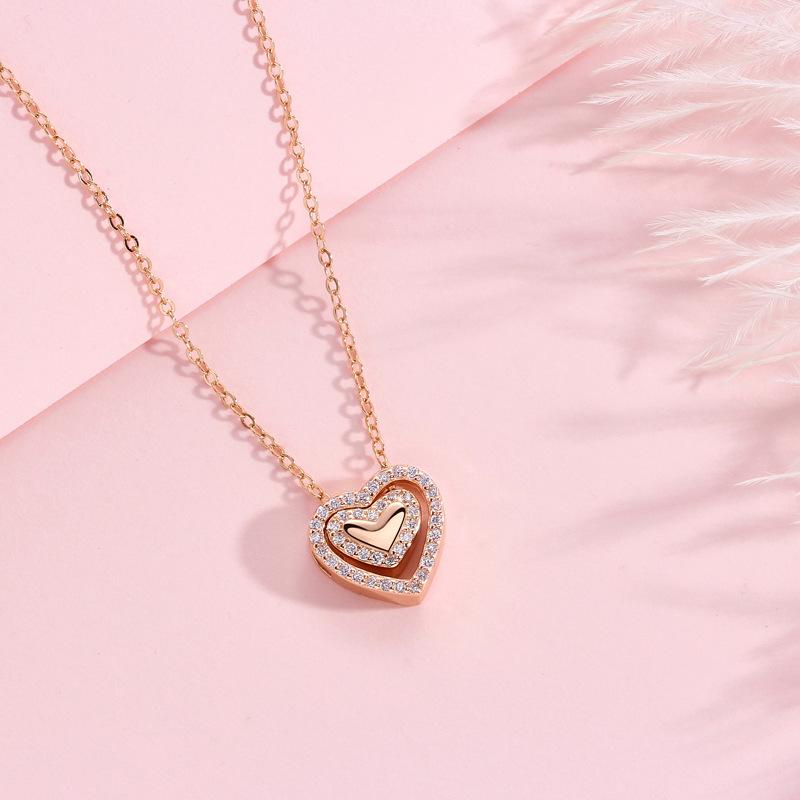 

Ожерелье с надписью «Любовь от сердца к сердцу» для женщин, творческая личность, изысканный универсальный бриллиантовый кулон с надписью «Любовь» подарок для женщин