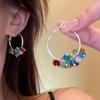 Dopamine Crystal Beaded Hoop Pendant Earrings: Fresh, Sweet, and Uniquely Designed Stud Earrings