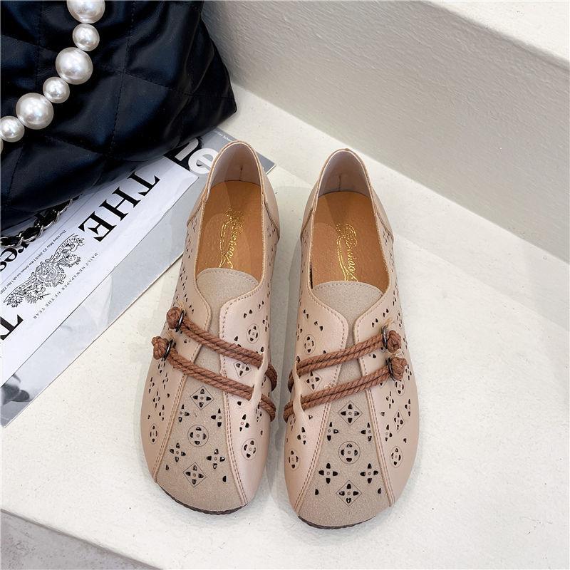 

2024 Newly Square Toe Women s Flats Designer Cutout Shoes Ladies Wide Fit Soft Leather Moccasins Female Driving Sneakers CN 35
